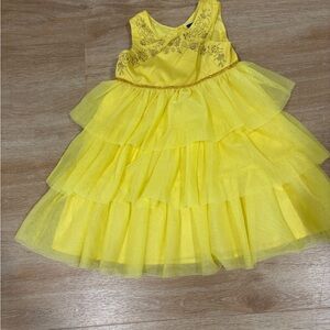 Disney Yellow Tiered Tulle Party Dress 5T